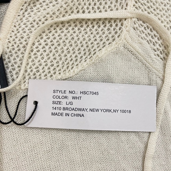 NWT Lusso lightweight sleeveless hoodie ivory tunic length hand pockets large - Picture 10 of 11